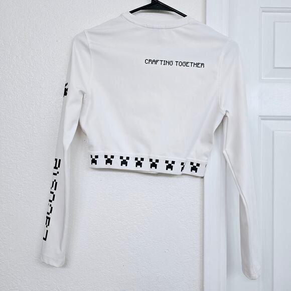 Lacoste x Minecraft White Cropped T-Shirt Size S 38 Gamer Streetwear Collab - Picture 5 of 10